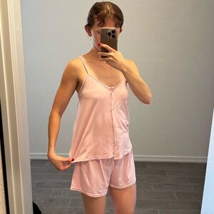 Boohoo pink tanktop and shorts maternity pajama set size 6 or small